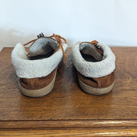 Pendleton Slipper Cabin Fold Leather Rubber Bottom Shearling Fleece Lined - Picture 5 of 8